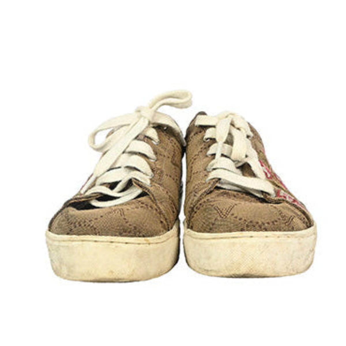 tenis bege com bordado floral