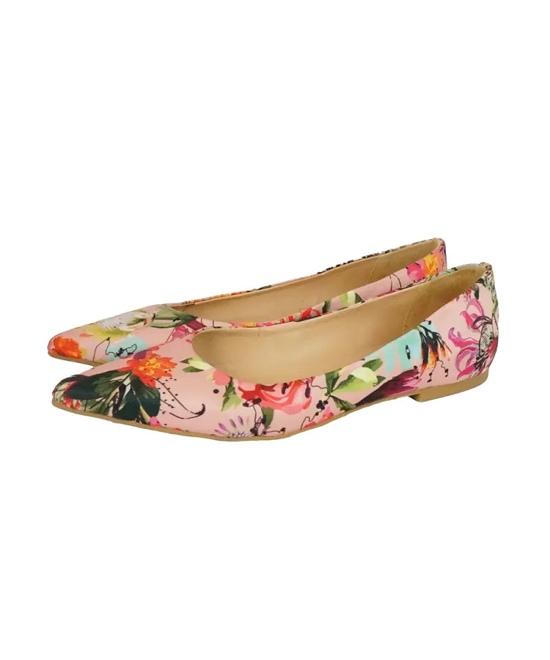 Sapatilha Floral com Bico Fino