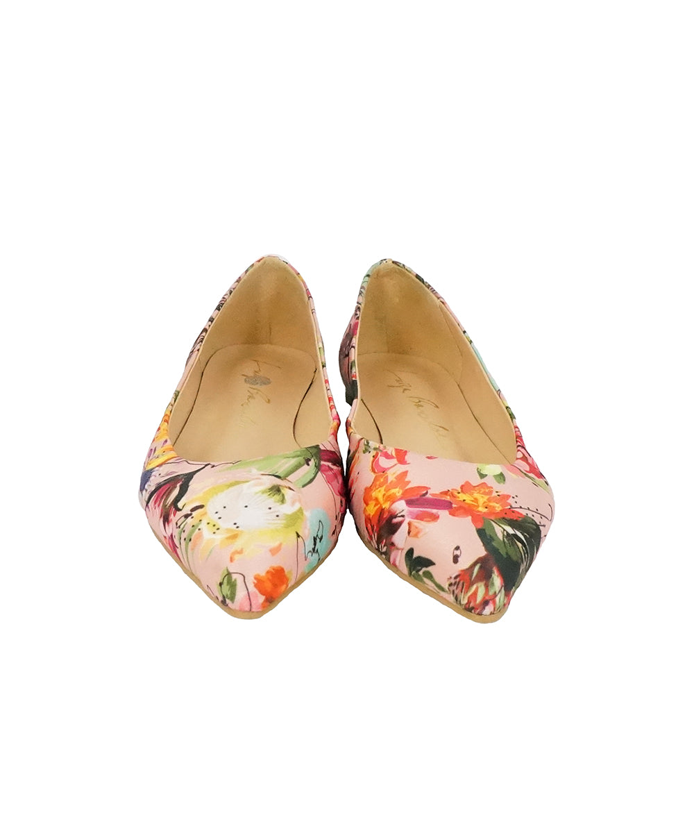 Sapatilha Floral com Bico Fino