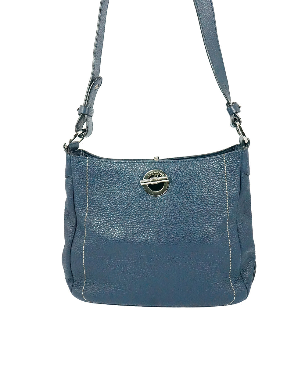 Bolsa Média de couro Azul-Marinho