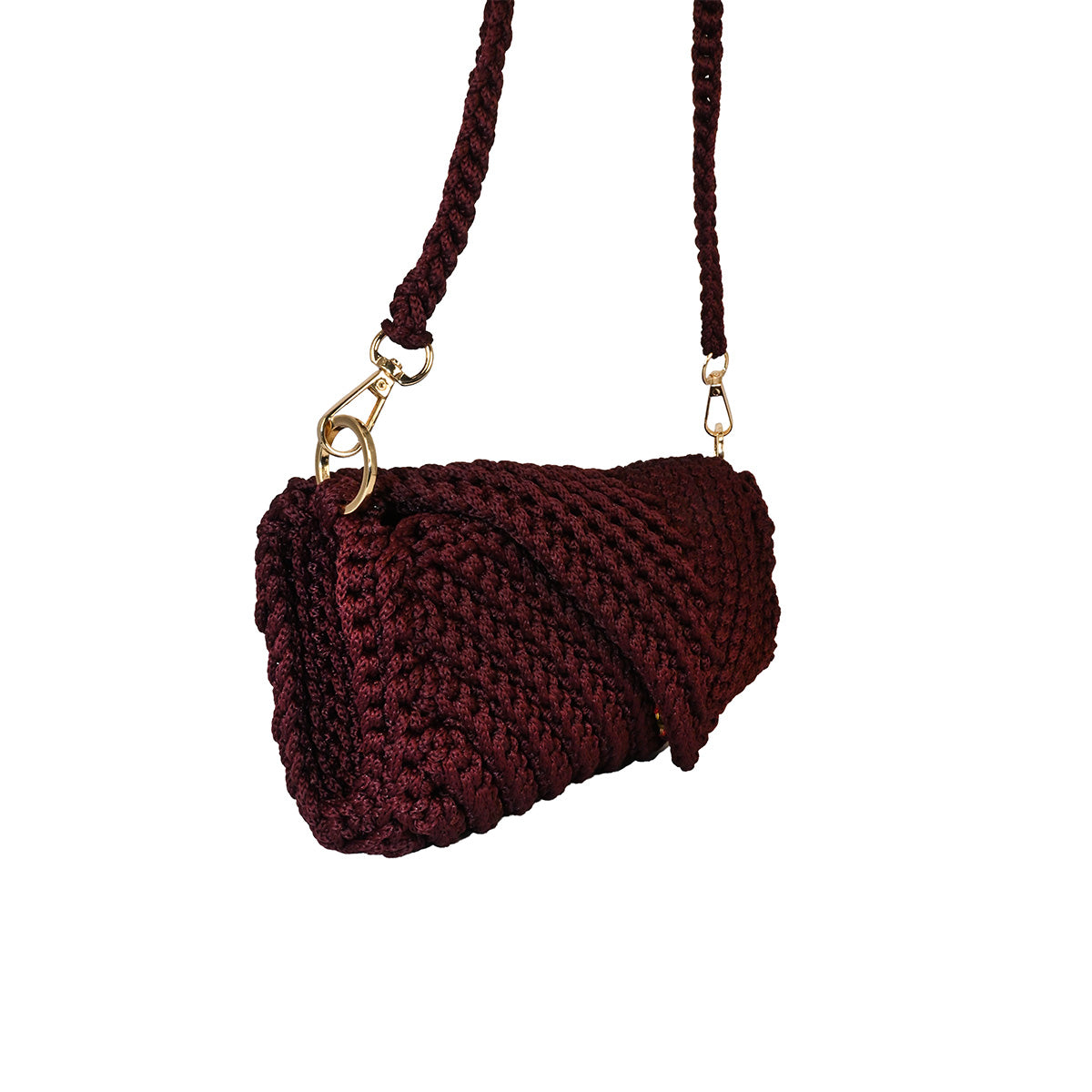 Bolsa de crochê vinho