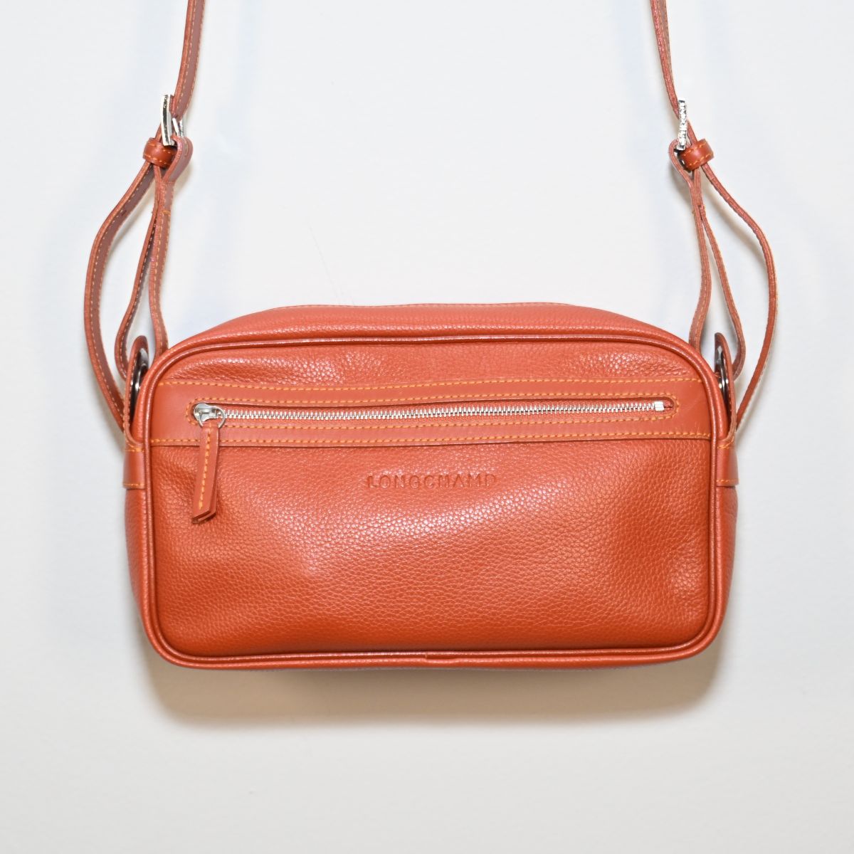 Bolsa tiracolo de couro laranja
