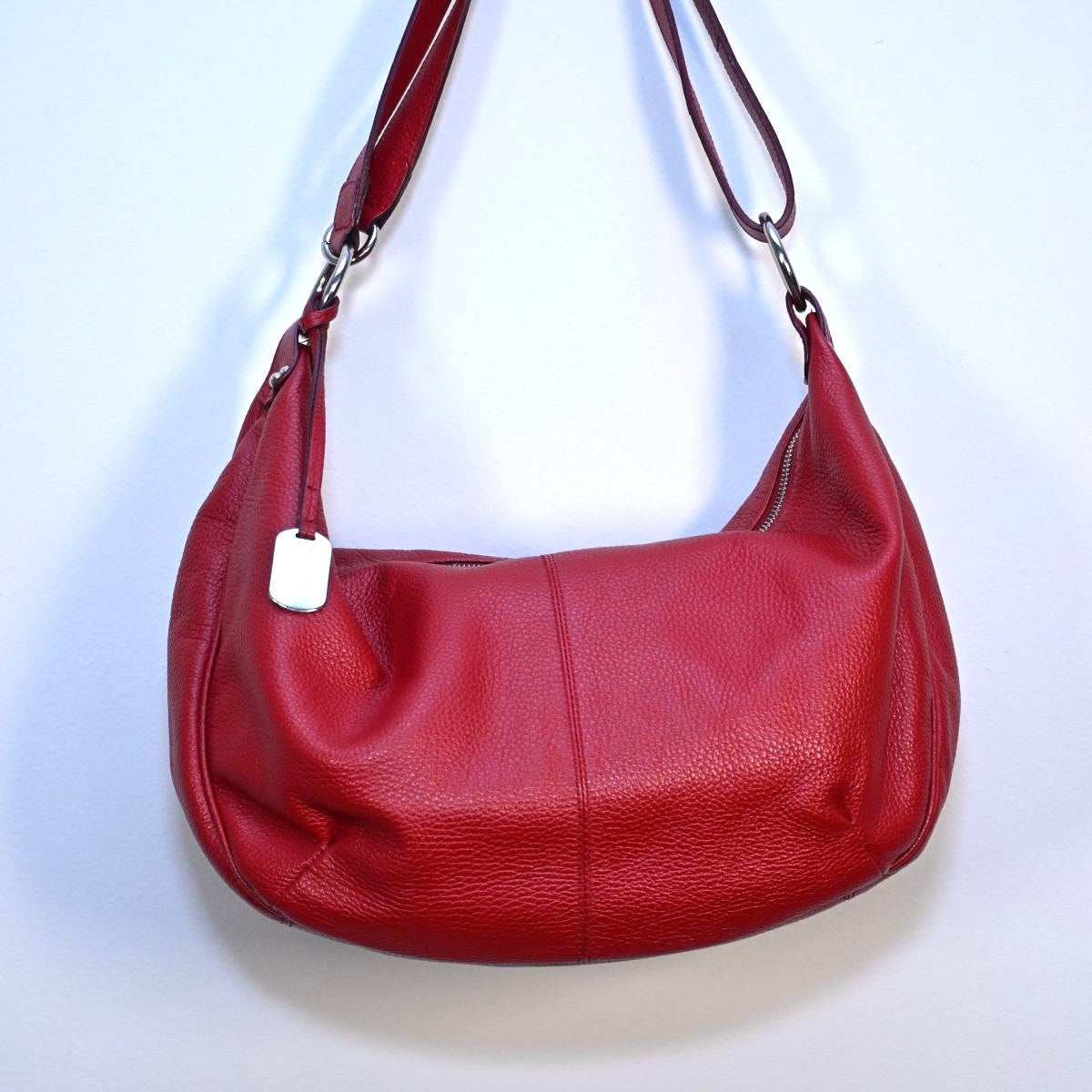 Bolsa de couro vermelho