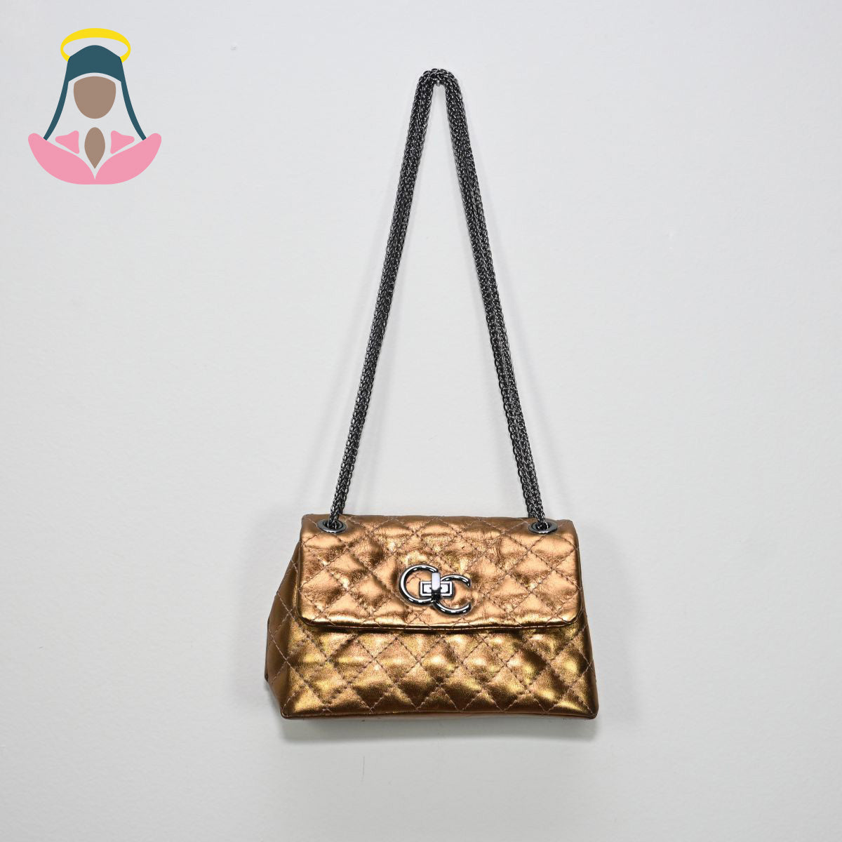 Bolsa média dourada