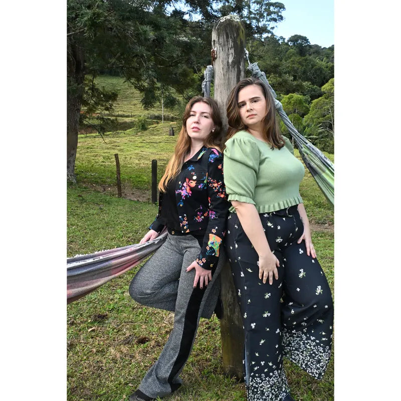 Calça Xadrez Preto e Cinza