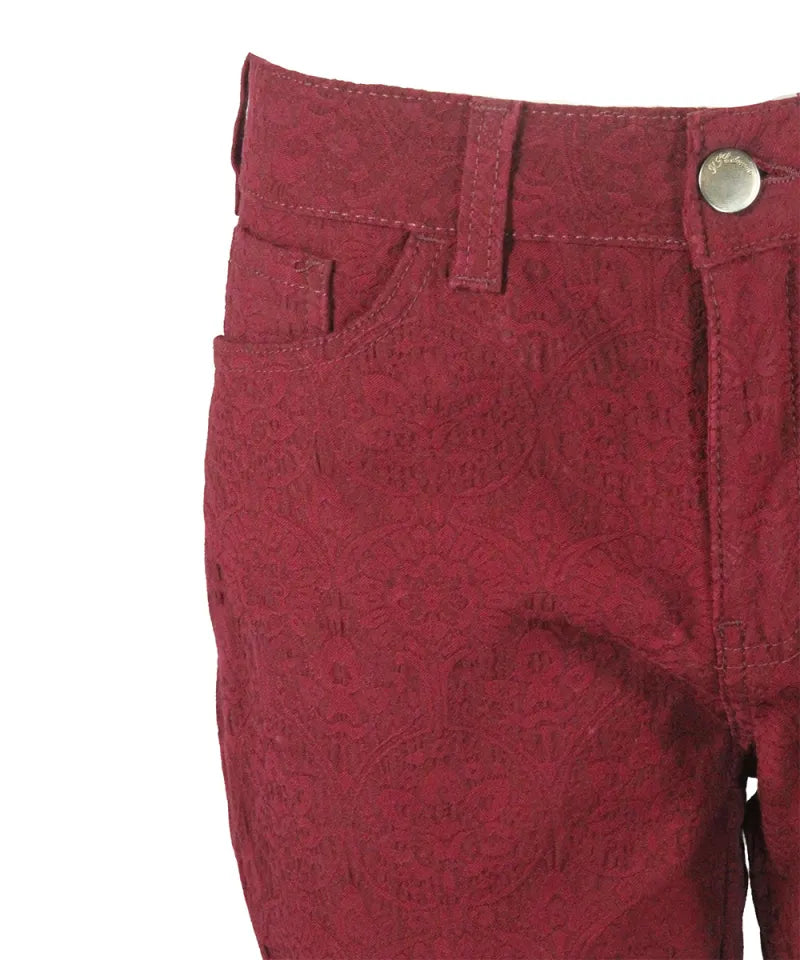 Calça Vinho Skinny Texturizada