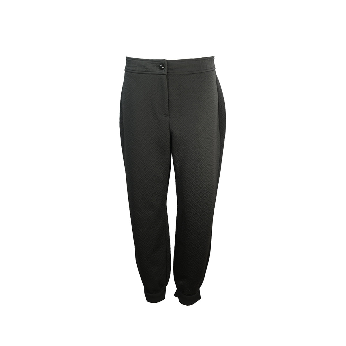 Calça preta com tecido texturizado