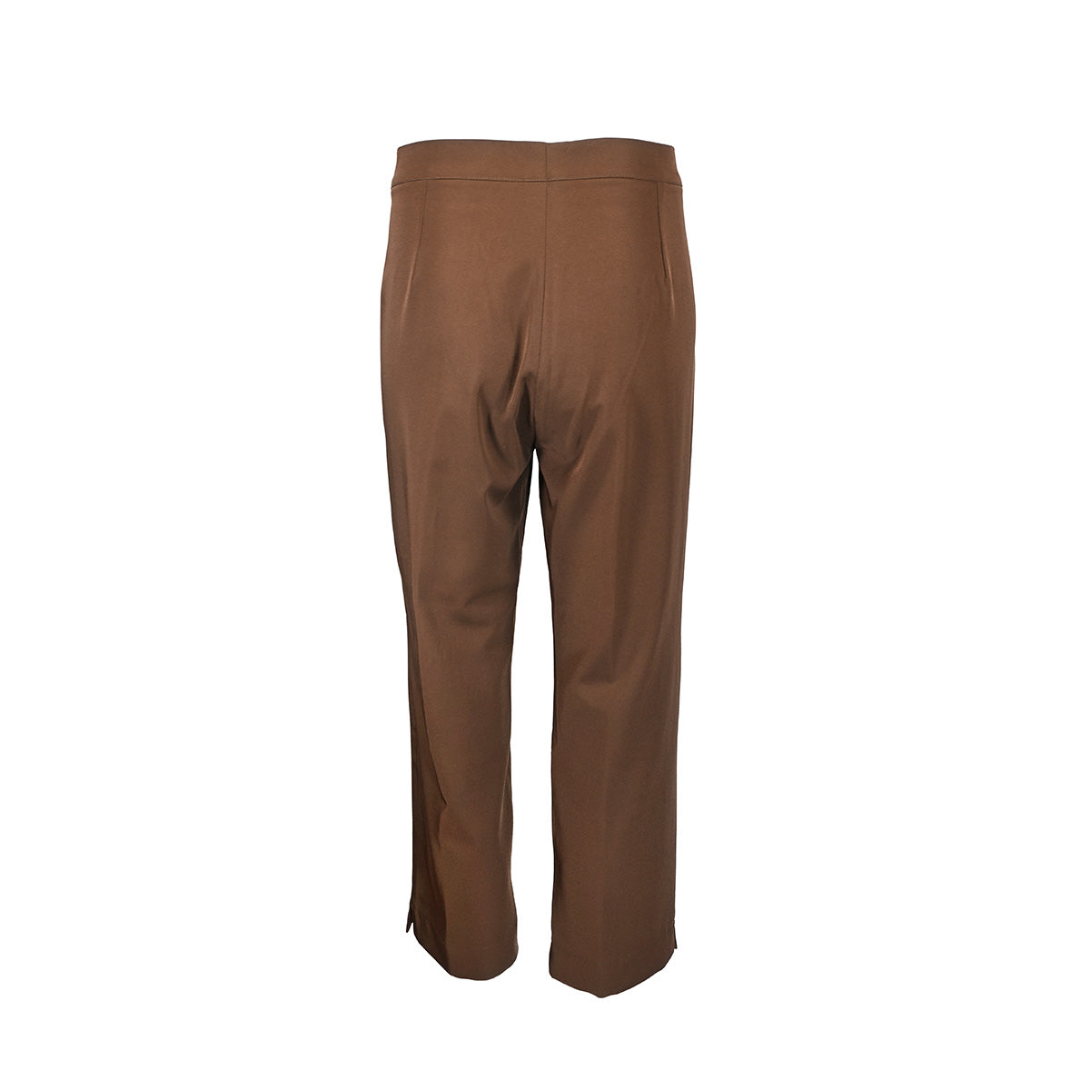 Calça marrom de alfaiataria com zíper na perna