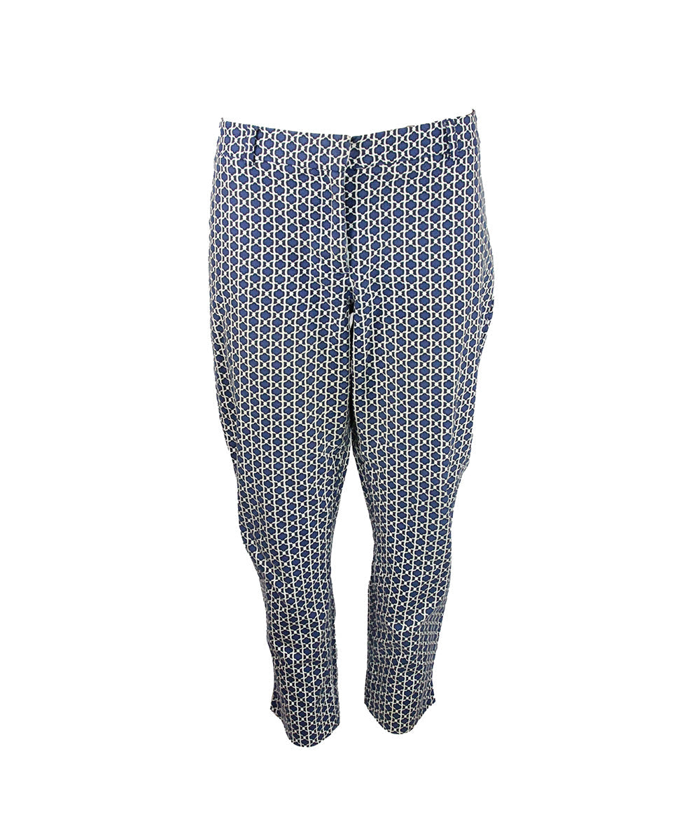 Calça Azul e Branca Estampada