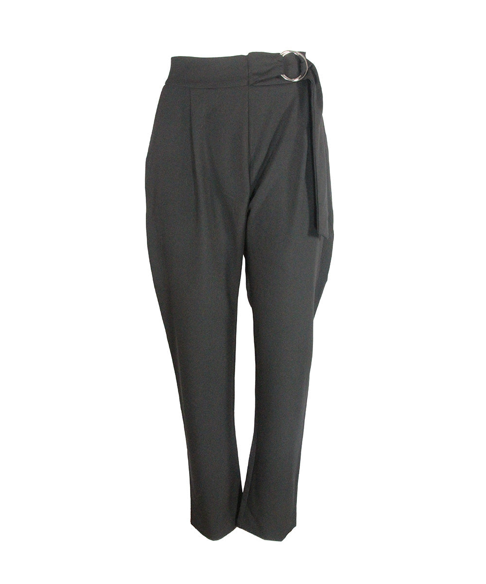 Calça Preta Alfaiataria com Cinto Lateral