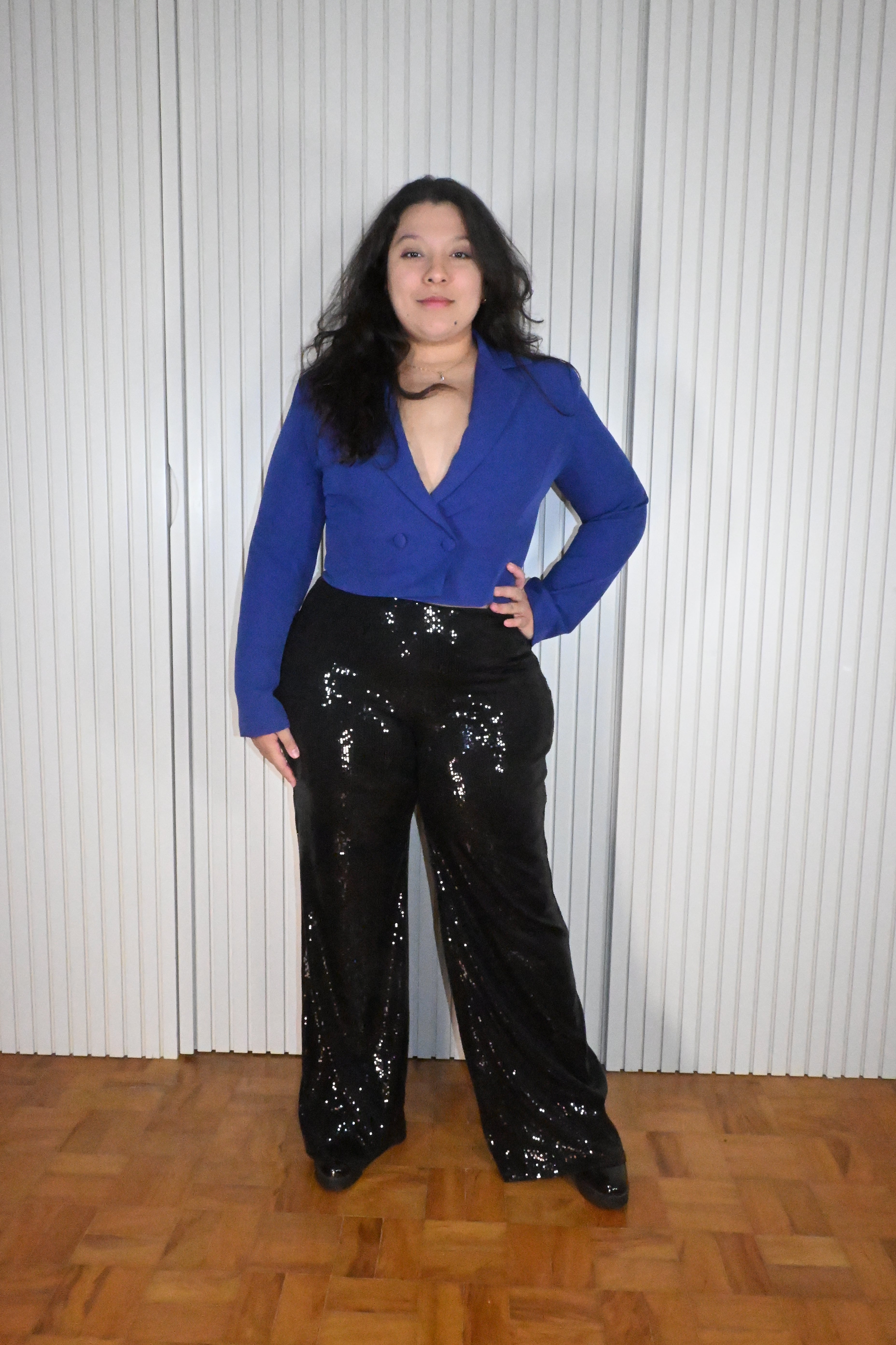 Blazer Cropped Azul Royal