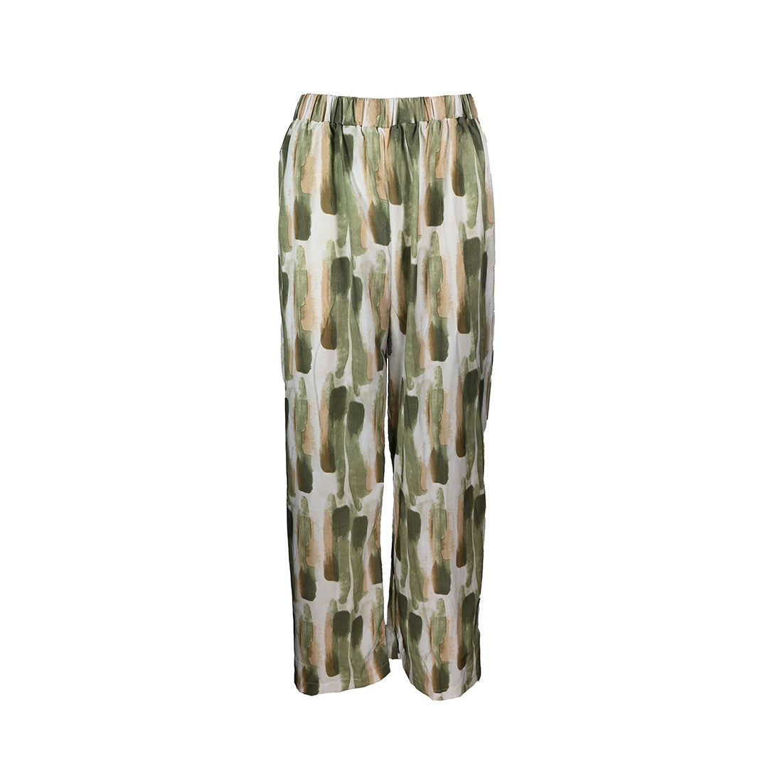 Calça Estampada Tons De Verde