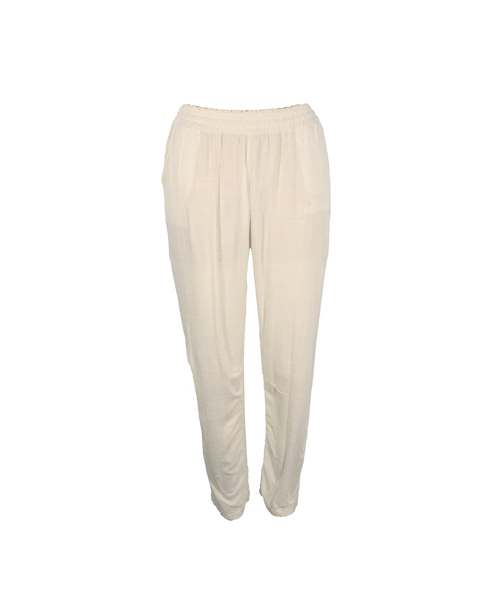 Calça branca com forro bege