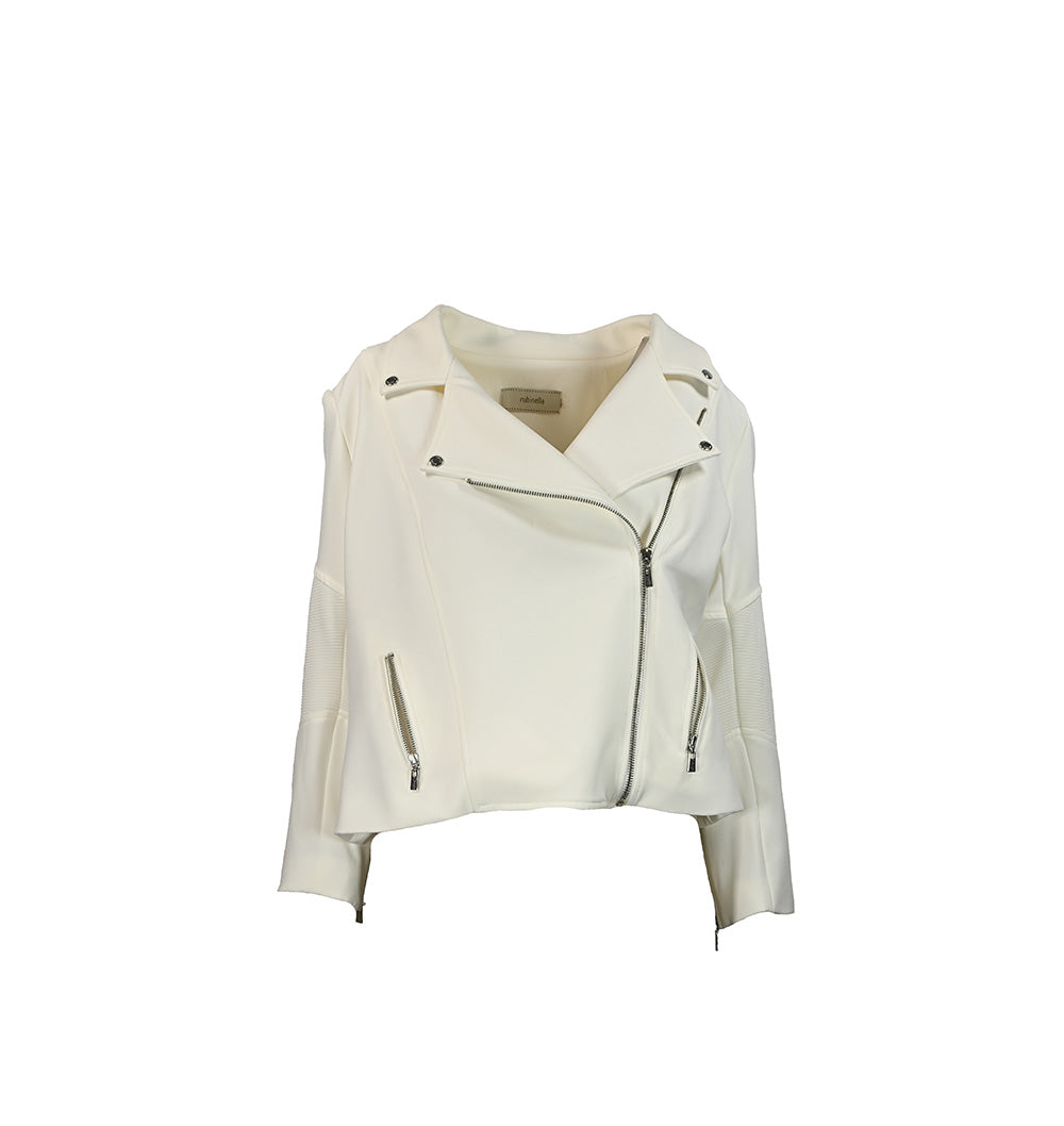 Jaqueta branca com ziper