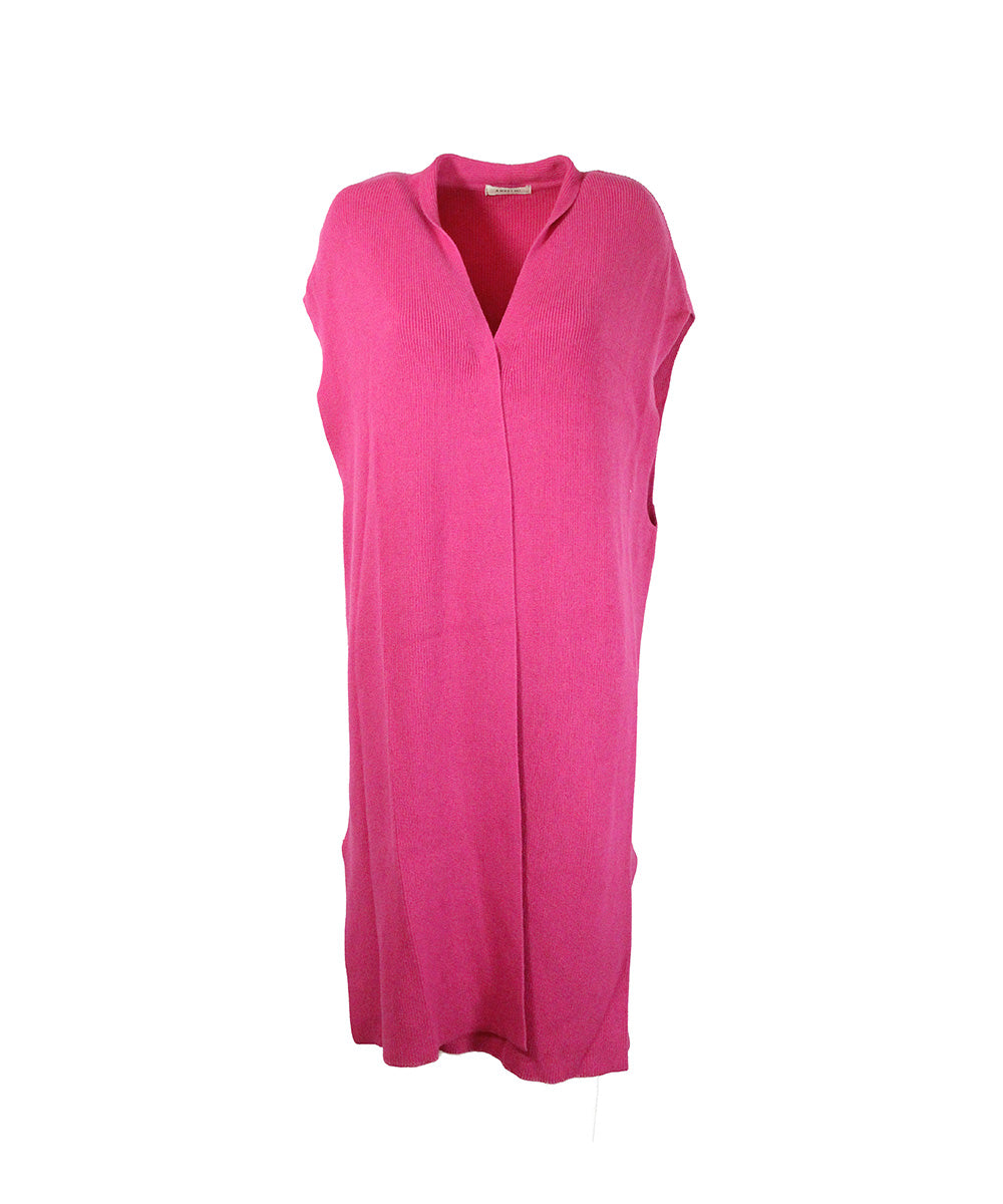 Colete de Malha Longo Rosa
