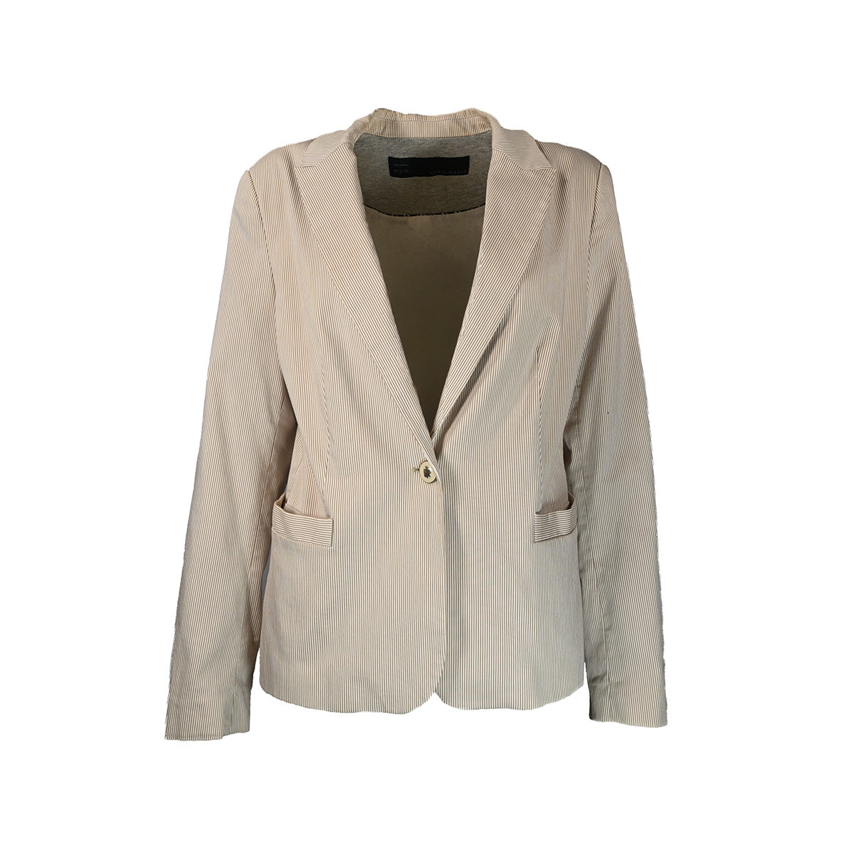 Blazer listrado bege e banco