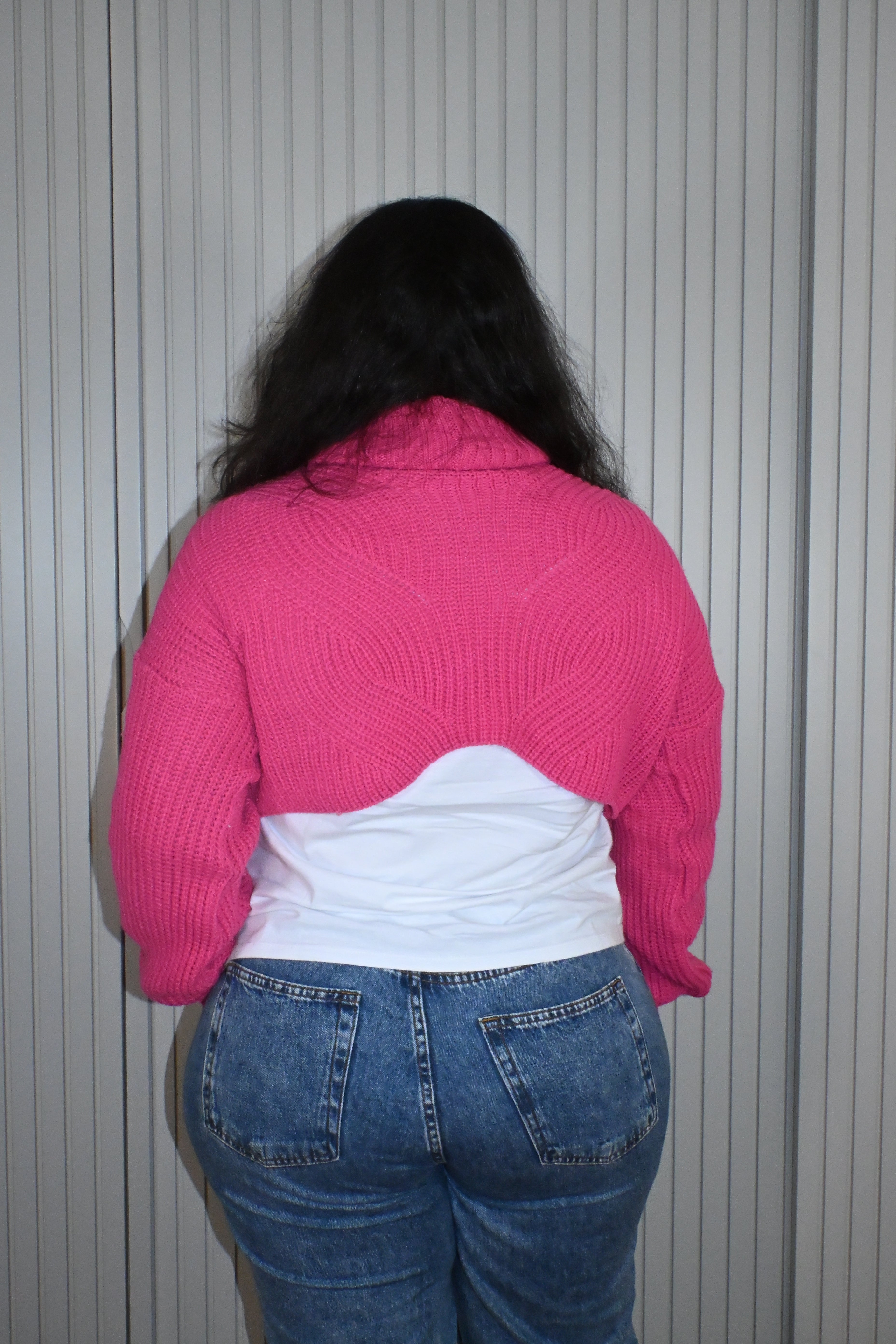 Malha Cropped de Tricot Pink