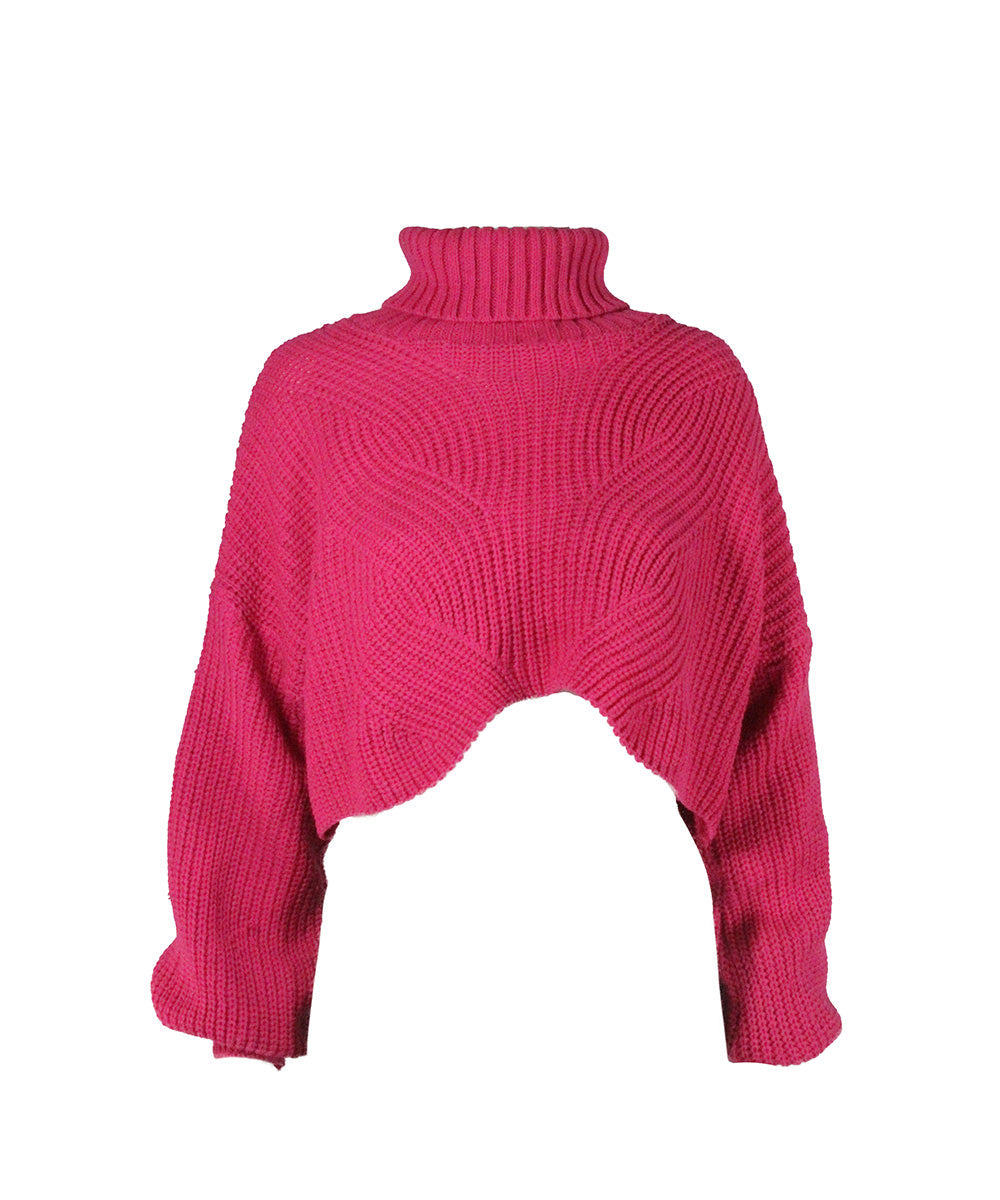 Malha Cropped de Tricot Pink