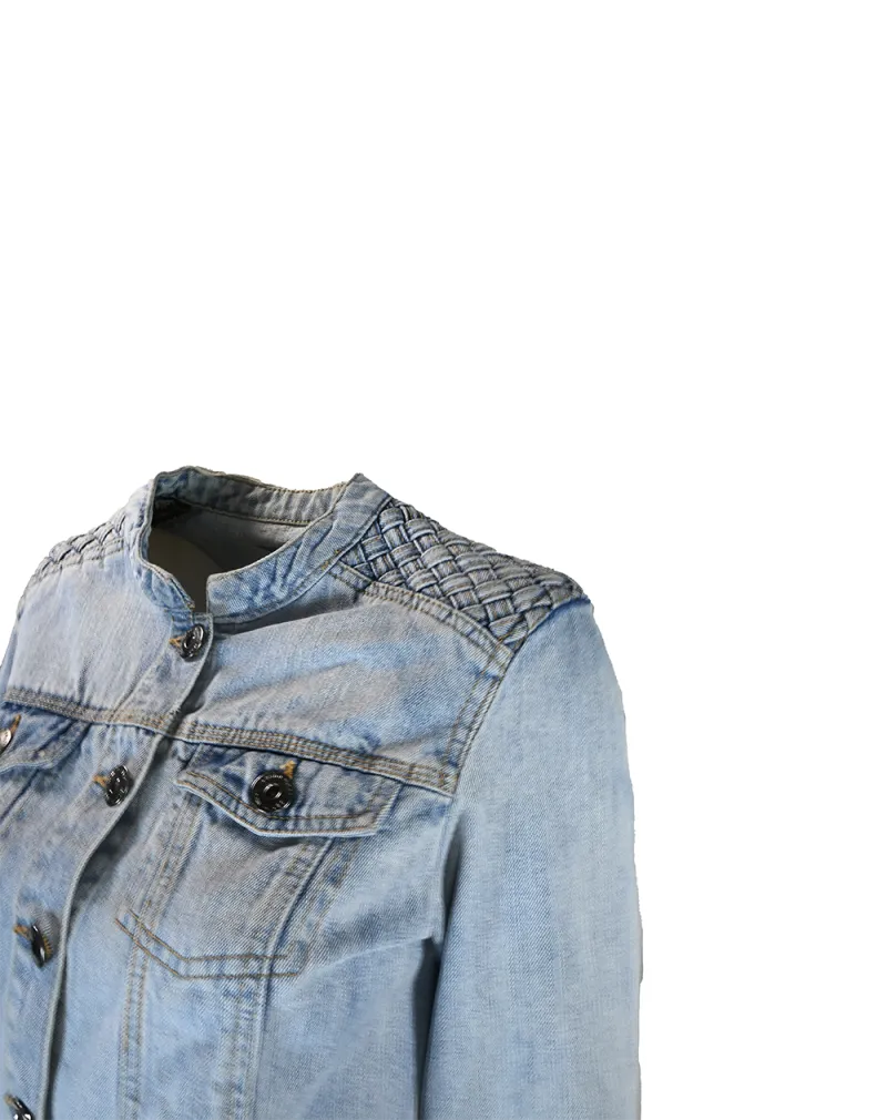 Jaqueta Jeans Com Detalhe No Ombro