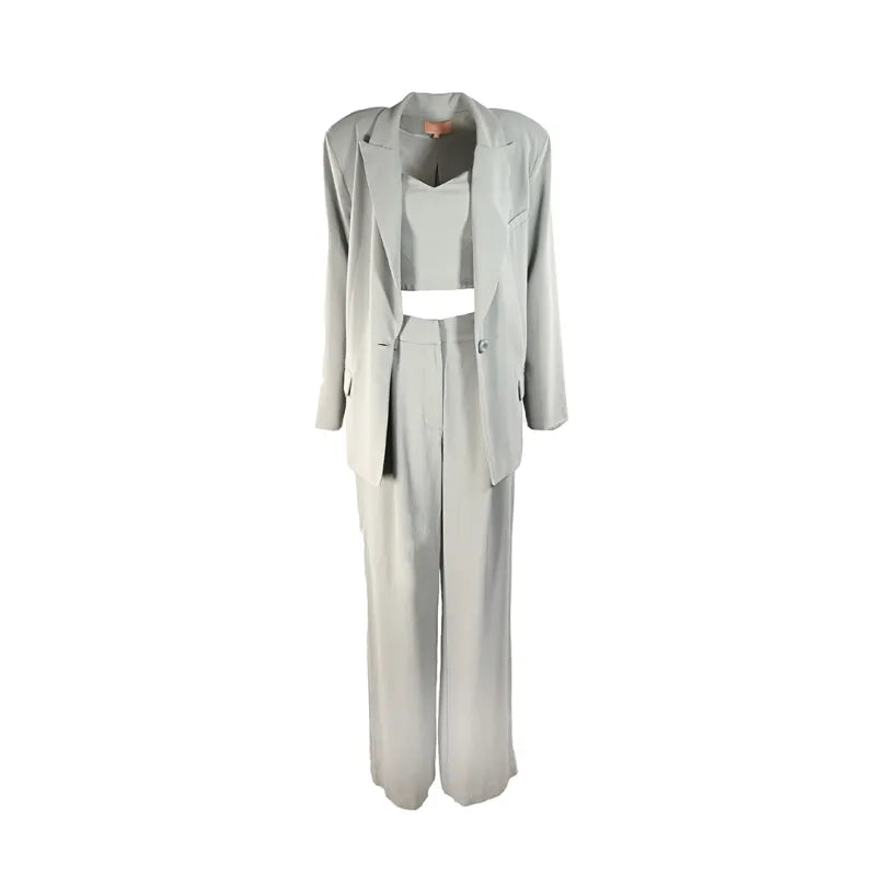 Blazer cinza azulado oversized
