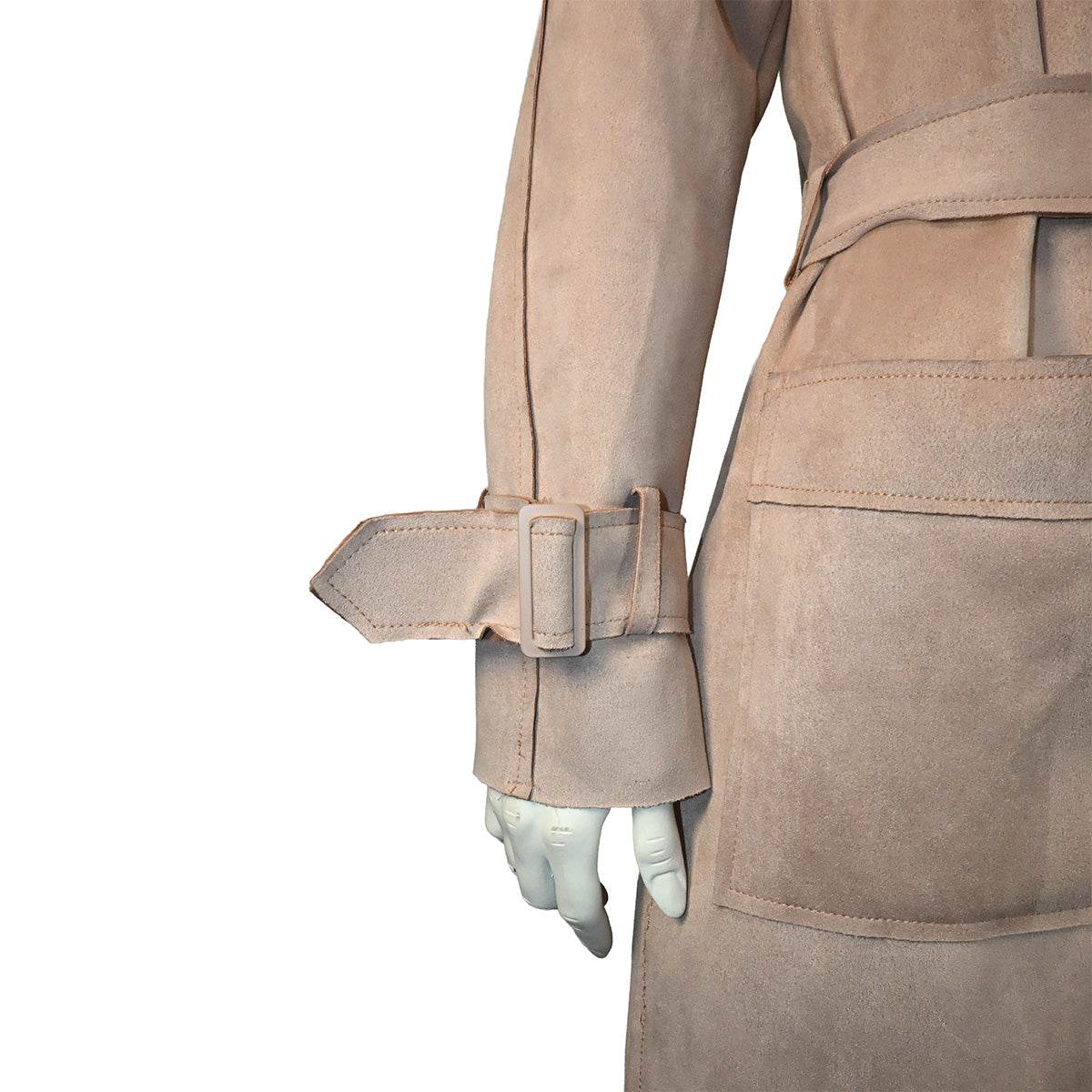 Casaco de suede nude