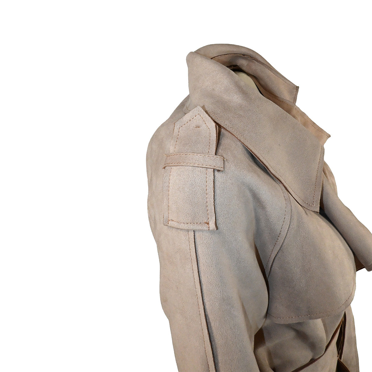 Casaco de suede nude