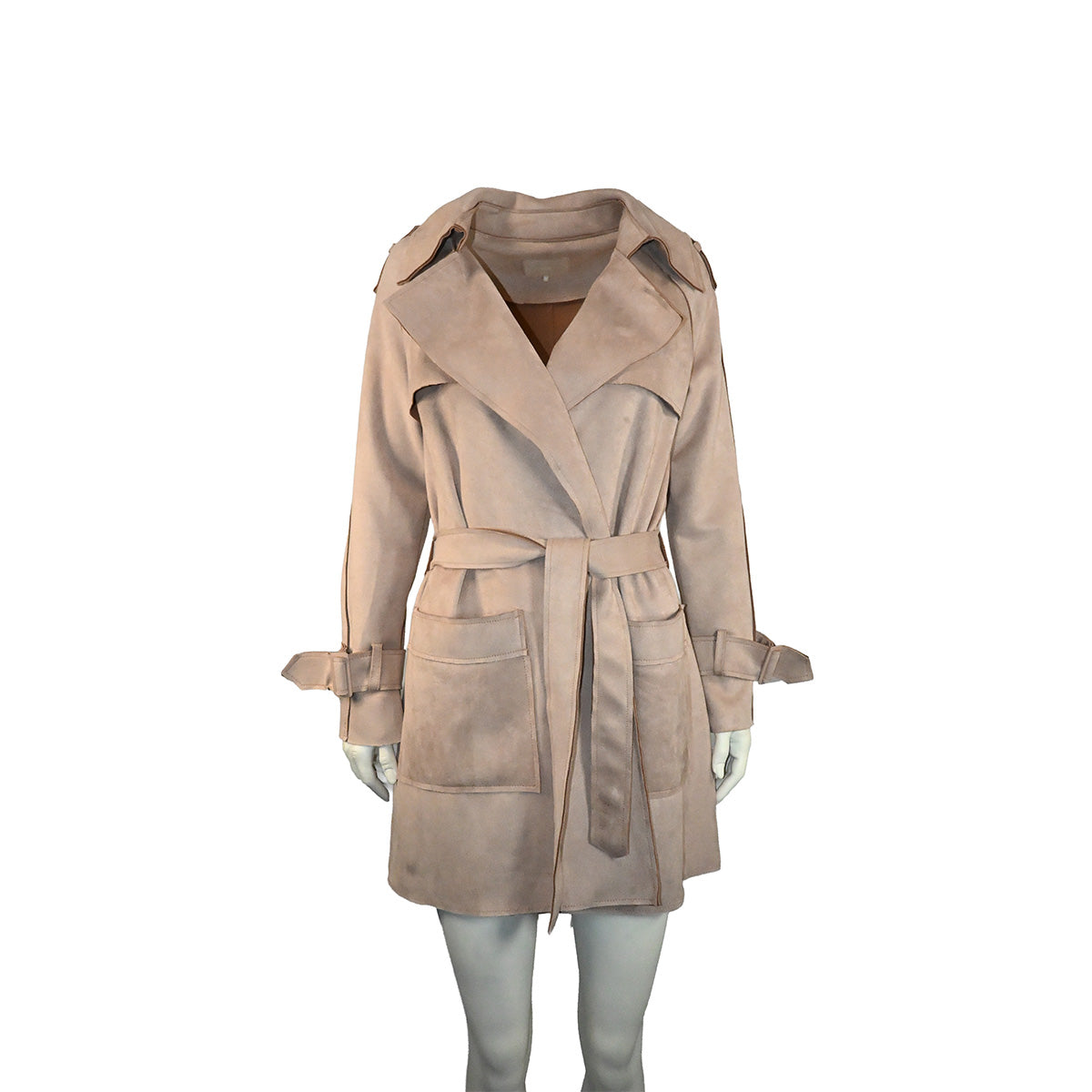 Casaco de suede nude