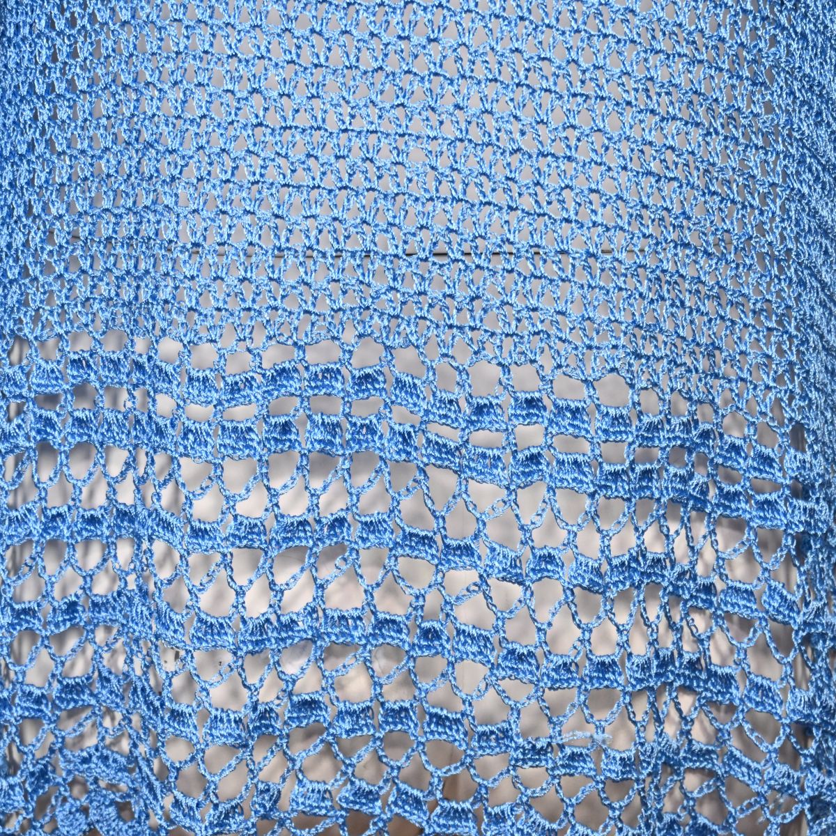 Casaco de crochê azul claro