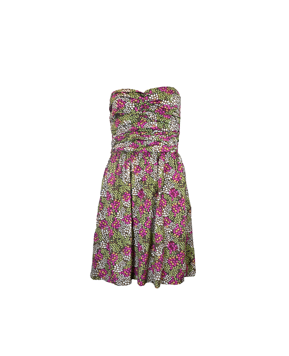 Vestido curto floral tomara que caia