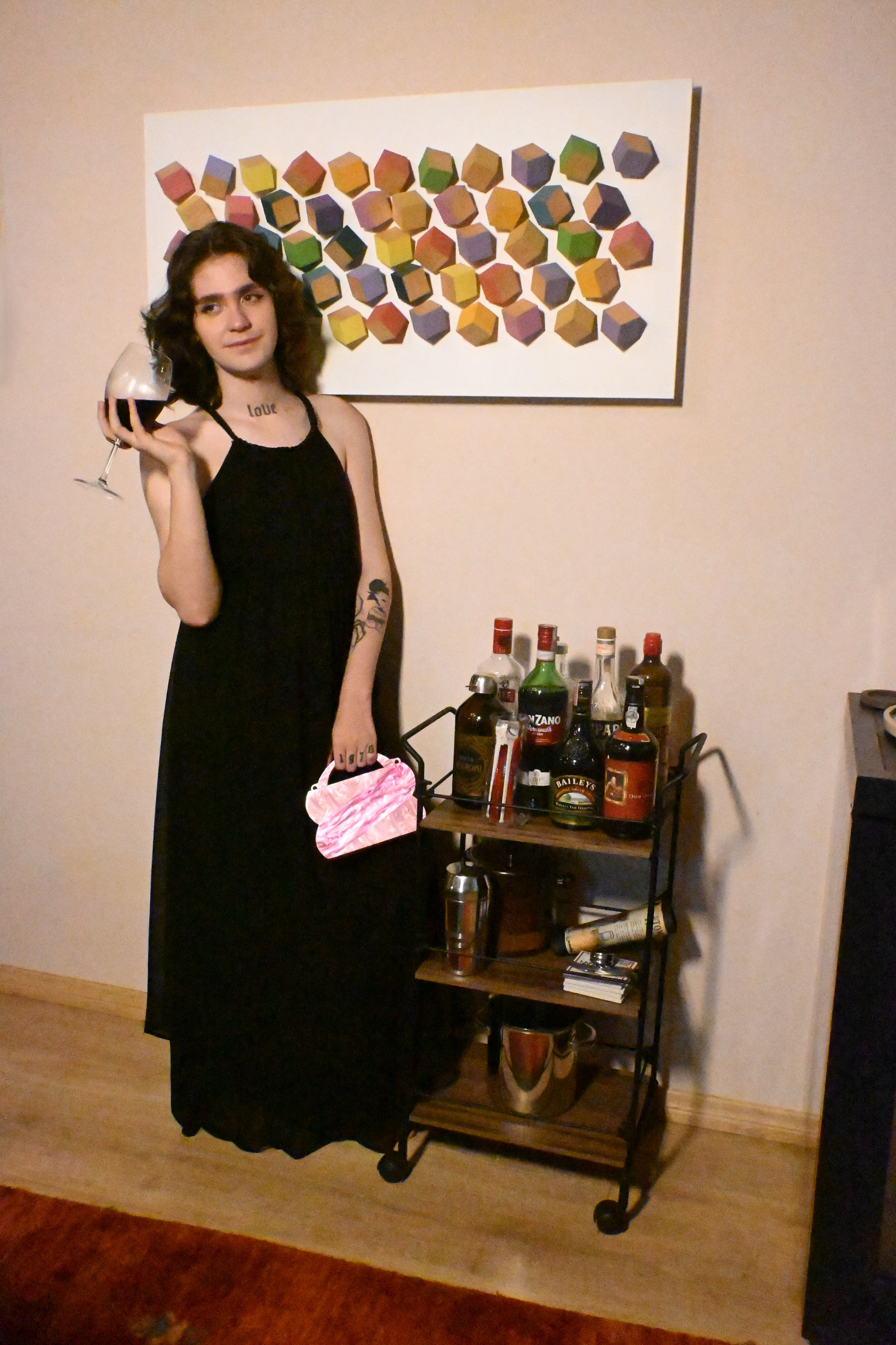 VestidoLongo Preto com Cintura Marcada