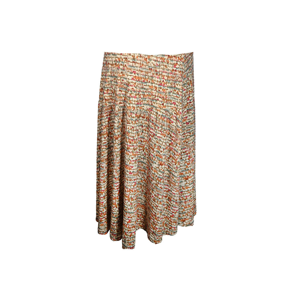 Saia midi estampada com fenda