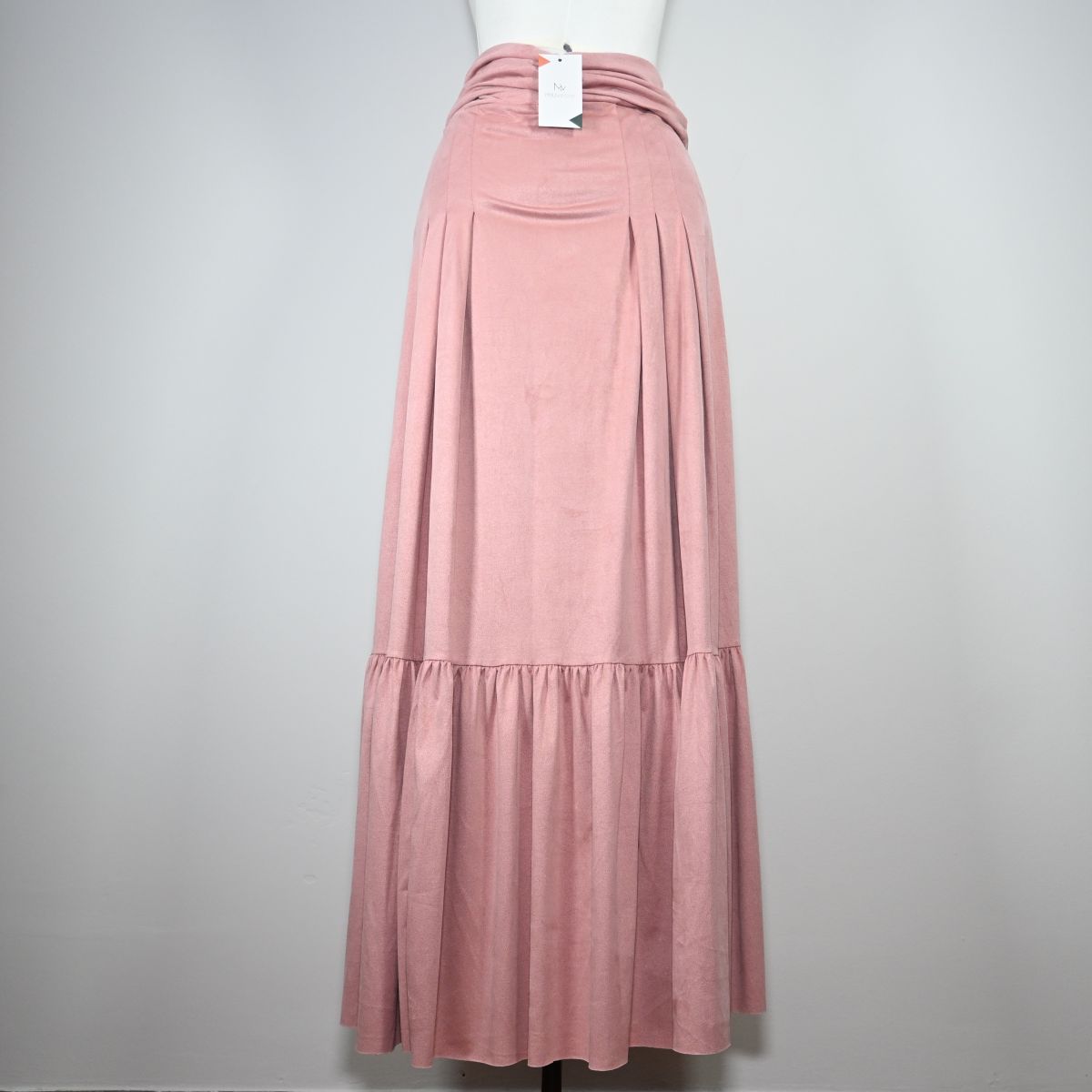 Saia Longa de sued rosa