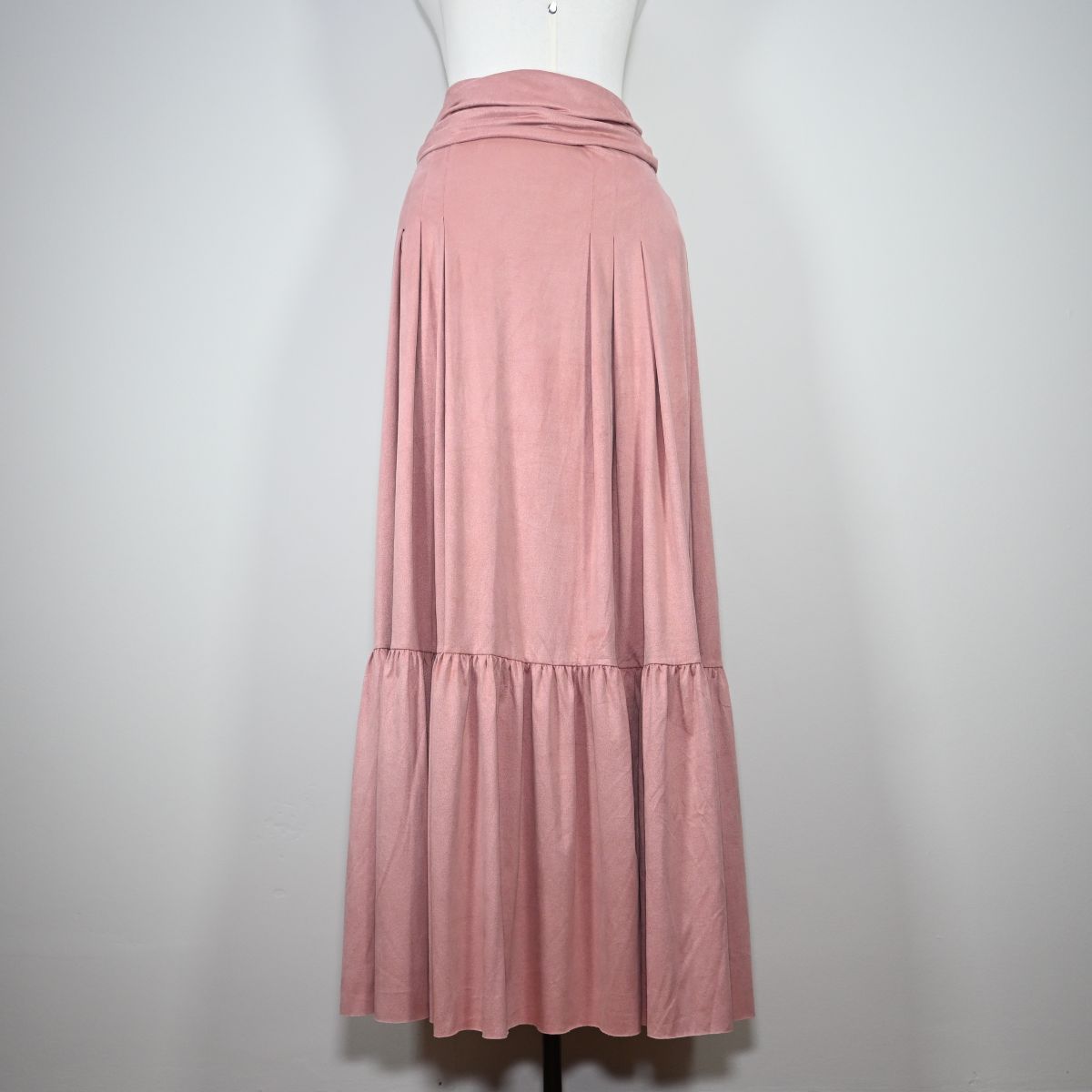 Saia Longa de sued rosa