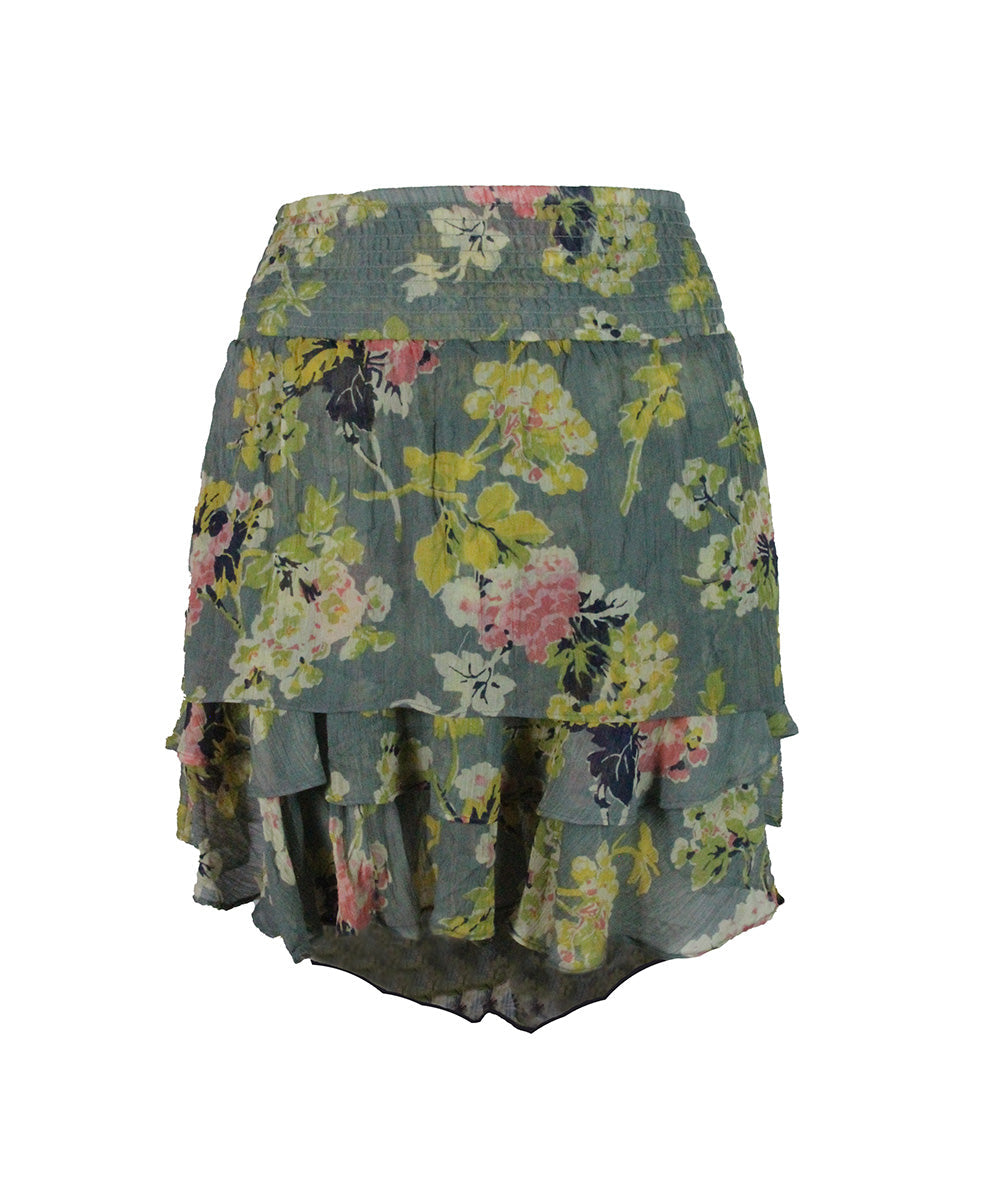 Saia Curta Floral Mullet