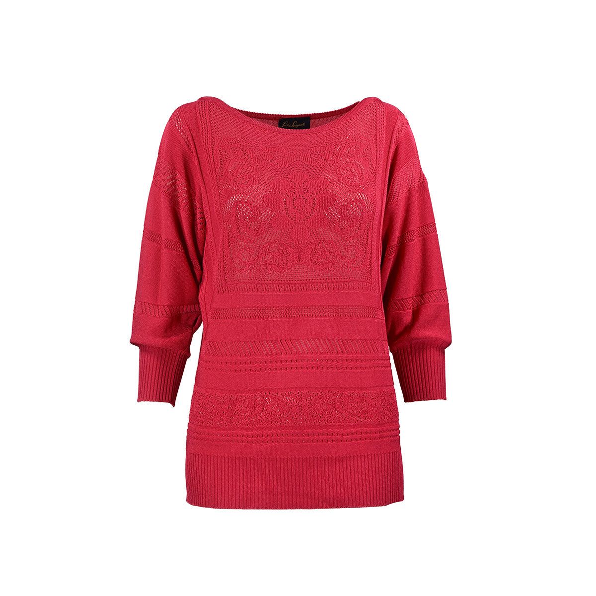 Blusa rosa de linha com flor