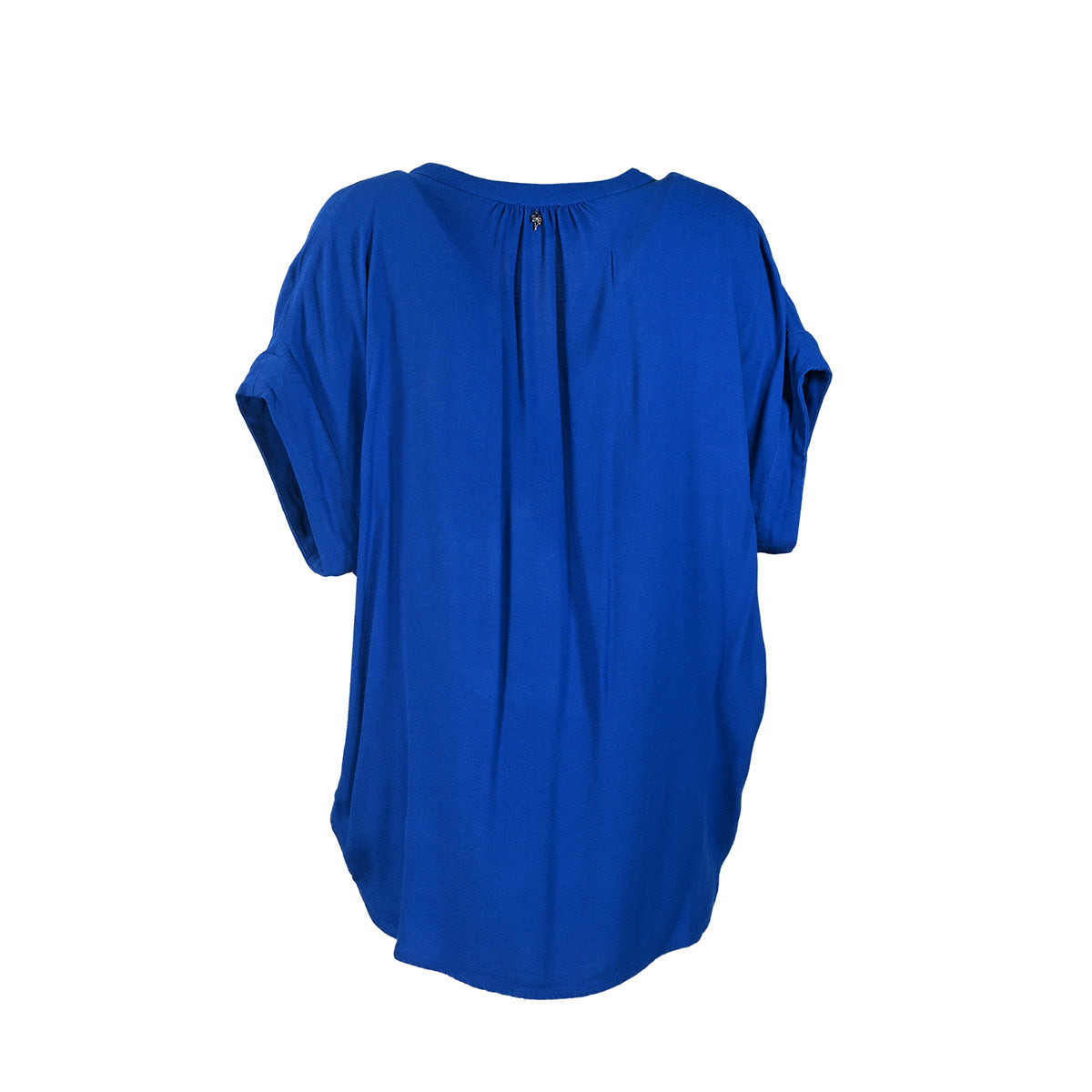 Camiseta azul royal com decote V