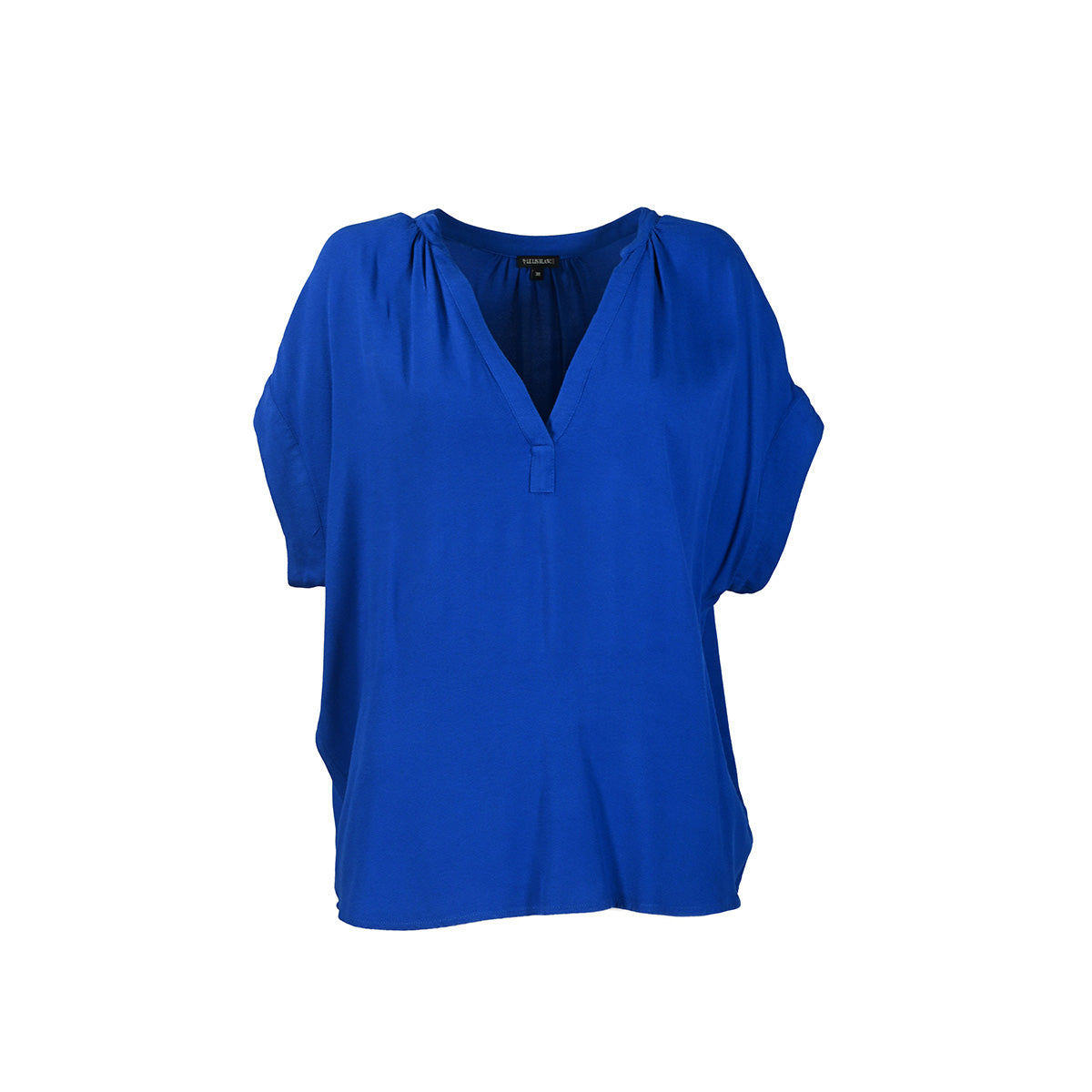 Camiseta azul royal com decote V