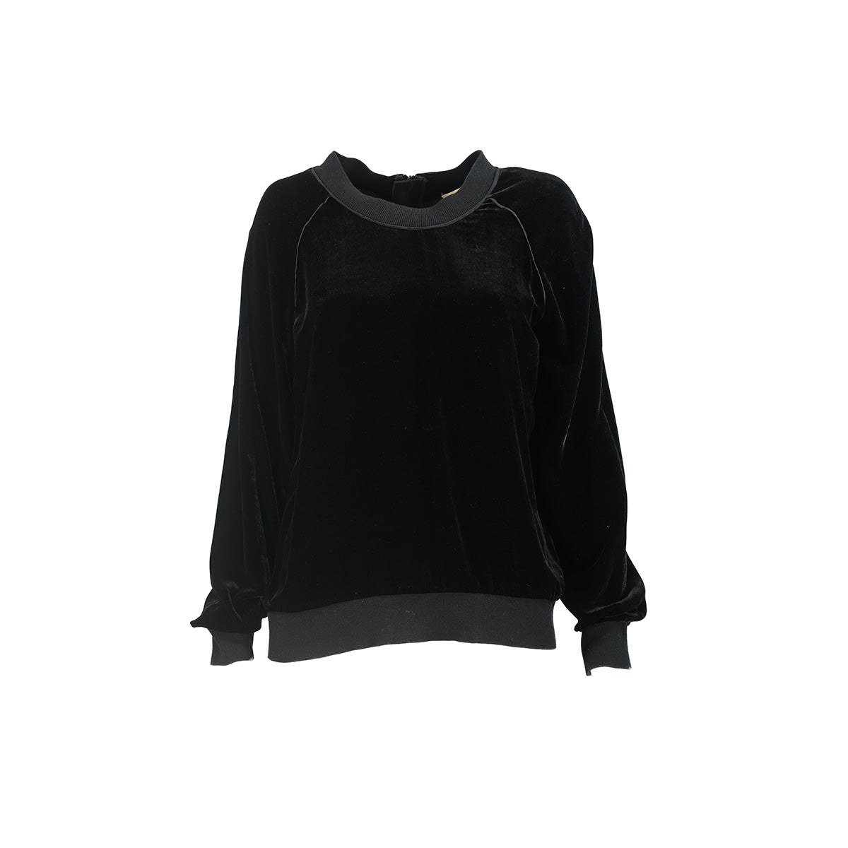 Camiseta de veludo com zíper nas costas