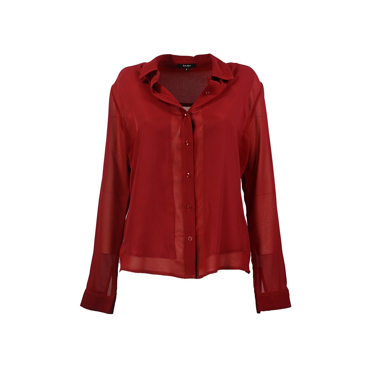 Camisa vermelha com trasparencia
