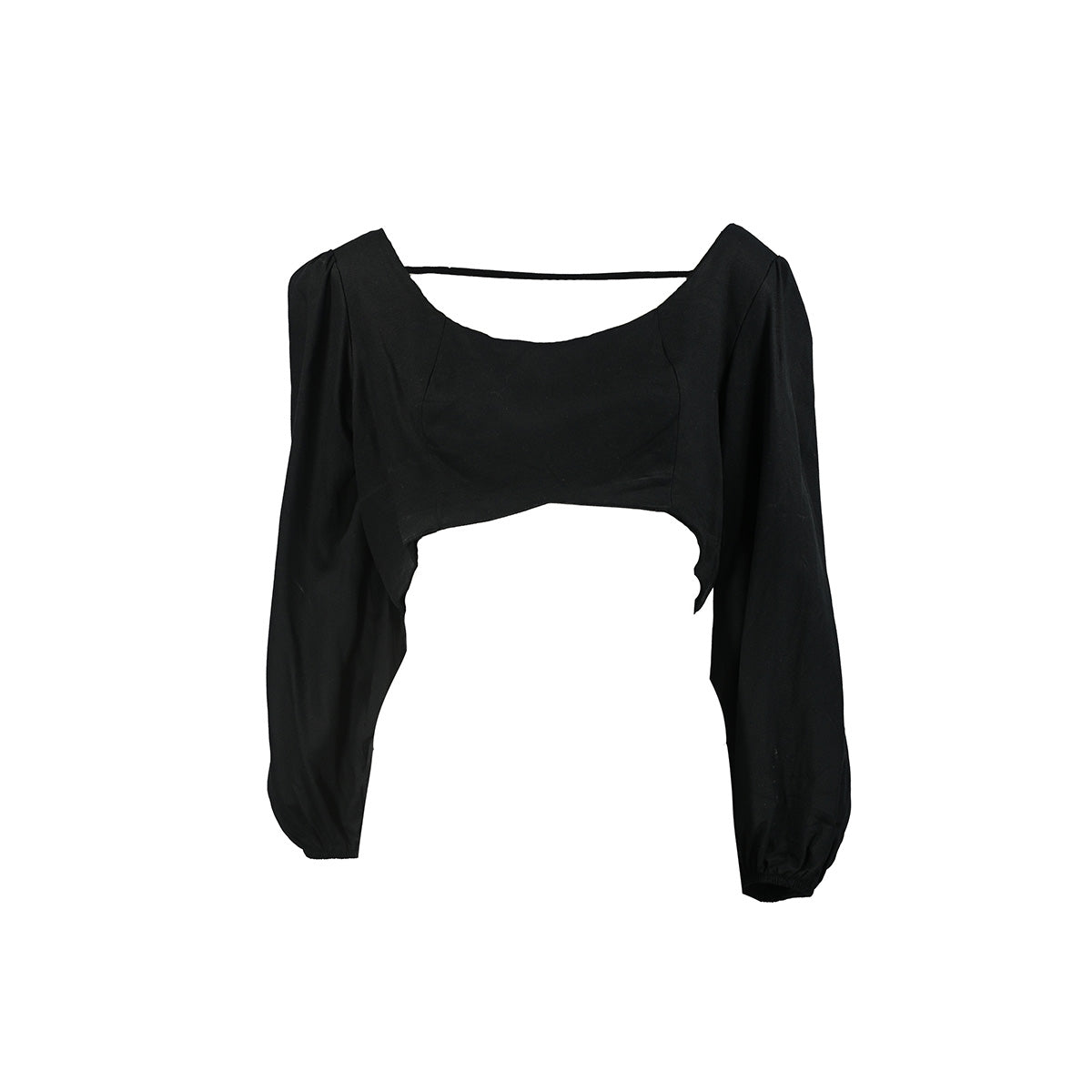 Cropped preto com mangas compridas