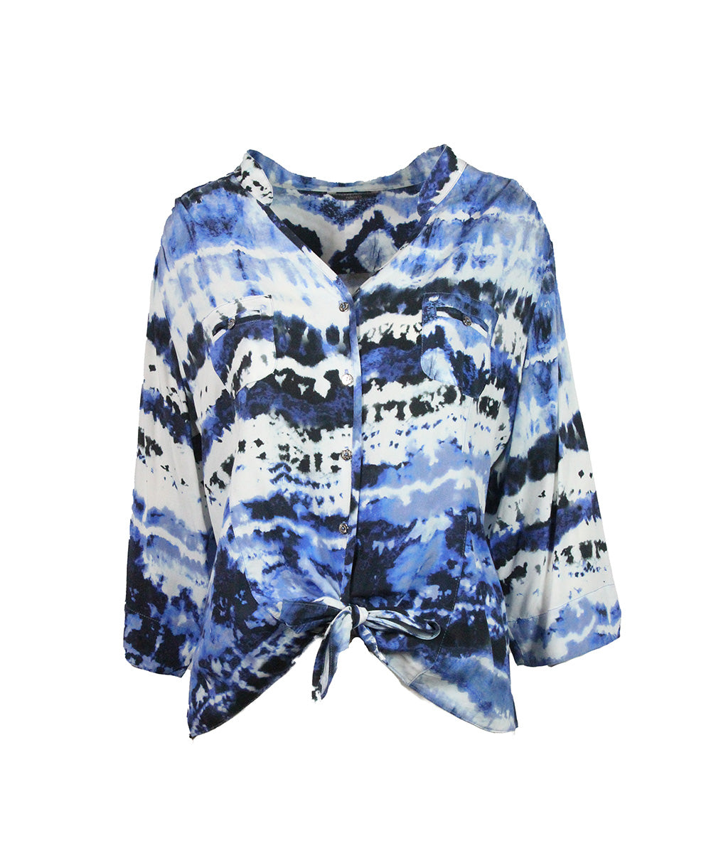 Camisa Azul Esatampada