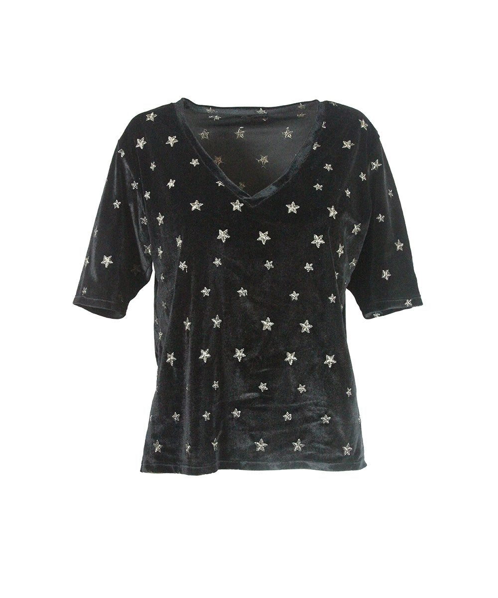 Camiseta Aveludada com Estrelas