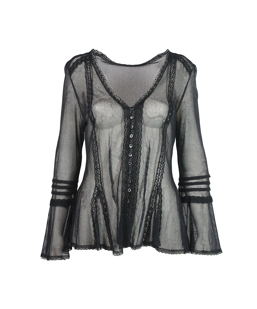 Camisa Preta de tule