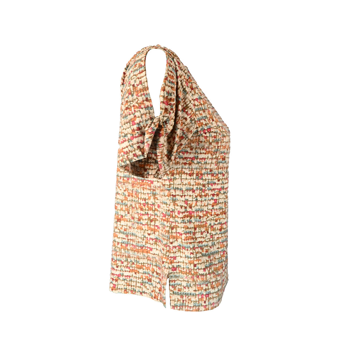 Camiseta estampada com abertura nos ombros