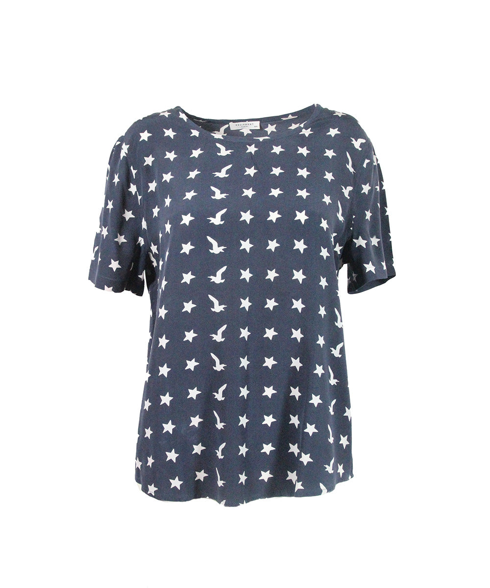 Camiseta Azul-marinho com Estrelas Brancas