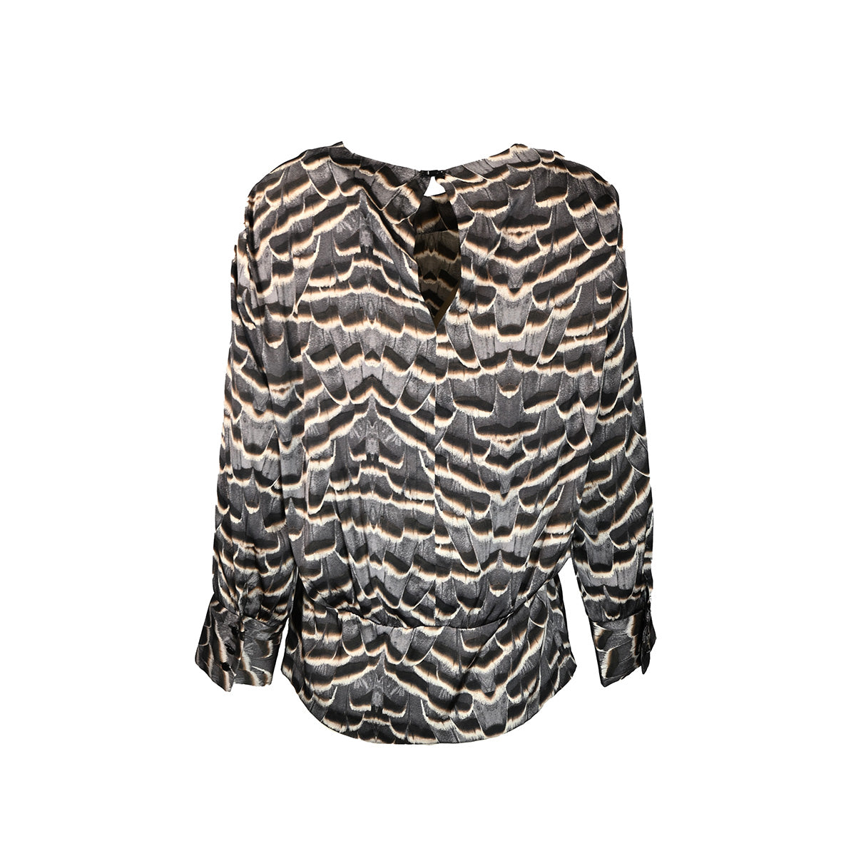 Blusa com estampa de penas