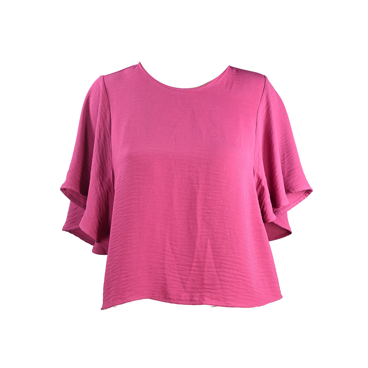 Blusa Ampla em Rosa Magenta com Manga Fluida