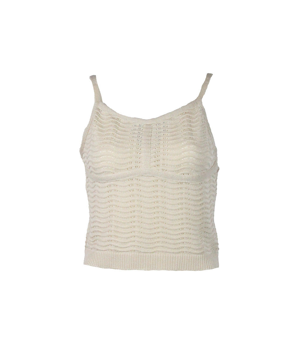 Cropped Regata de Malha Creme