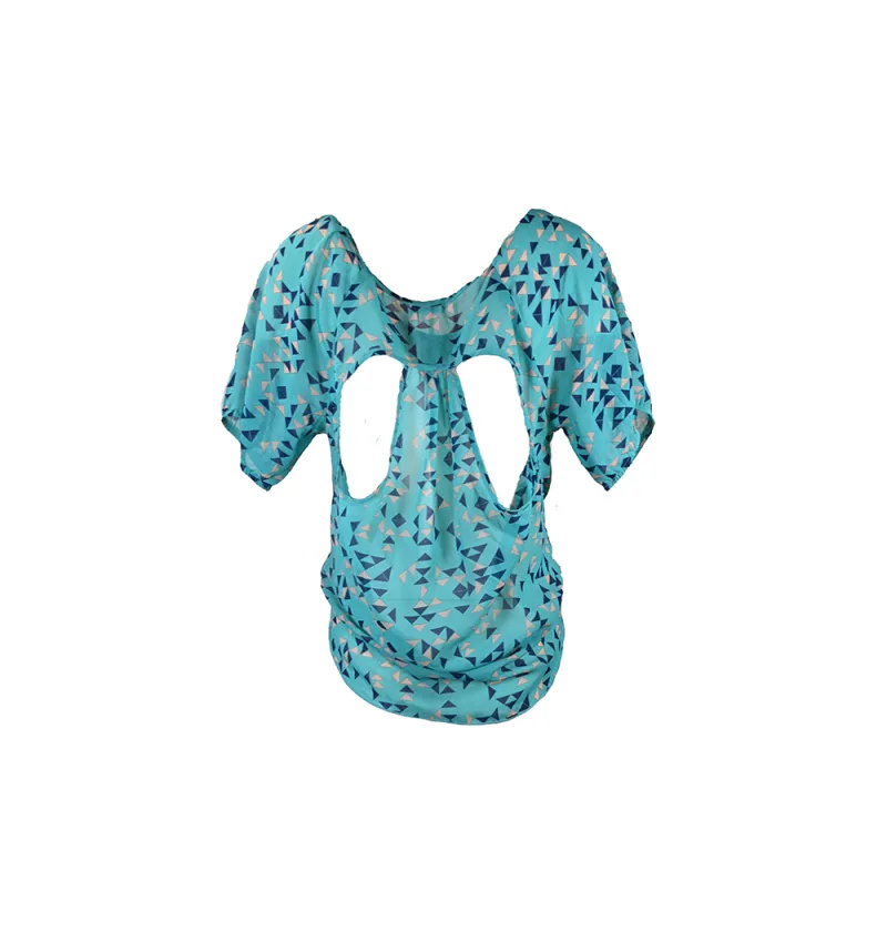 Blusa Azul Estampada