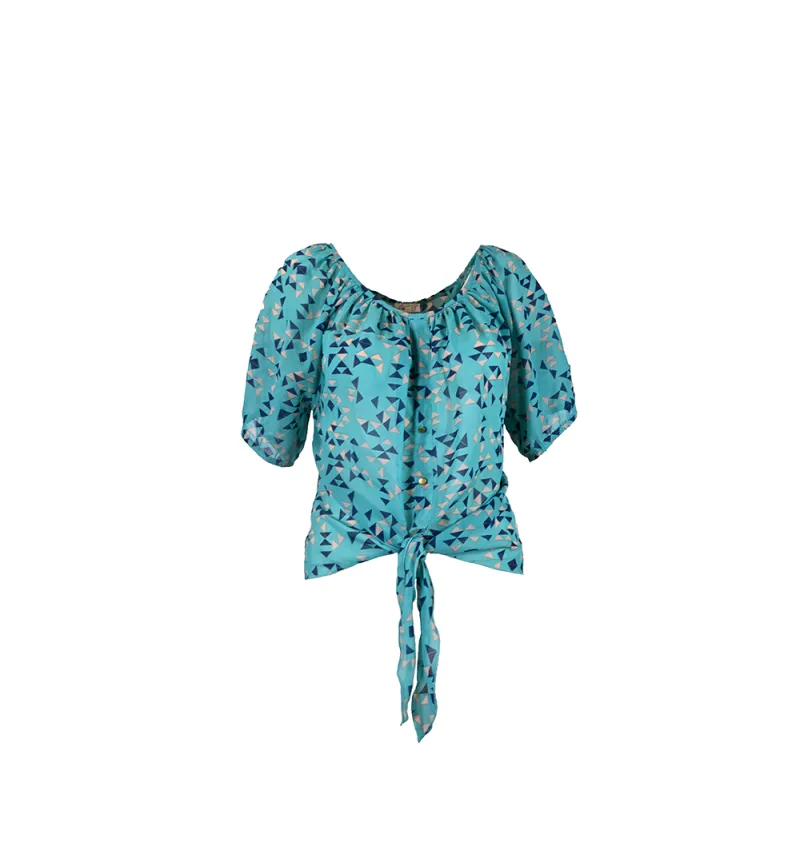 Blusa Azul Estampada